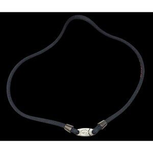 Yamaha Phiten Racing Titanium Clap Black Nylon Necklace